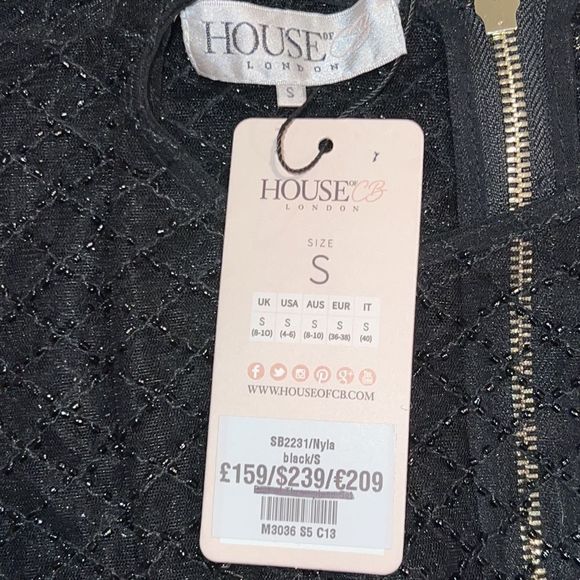 NWT House of CB Black Crystal Fishnet Maxi Dress - Picture 10 of 13